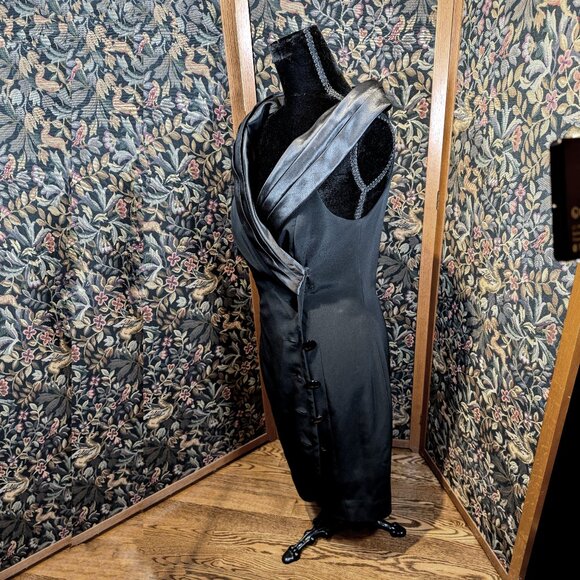 Vintage vest or dress Black Large collar, black button Size Medium - Picture 6 of 9